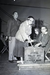 Lucy Nicolar Poolaw Voting, 1955