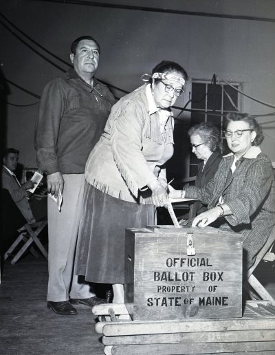 Lucy Nicolar Poolaw Voting, 1955