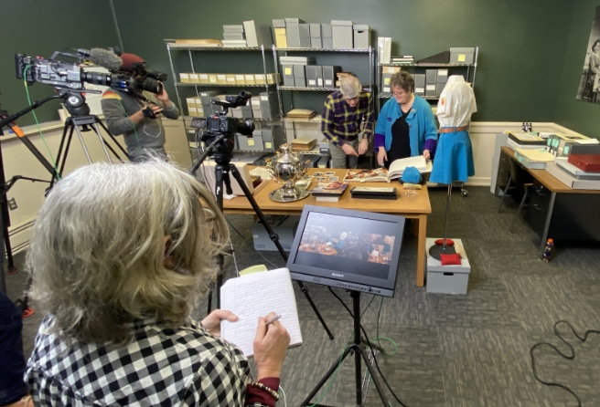 Museum staff creating content
