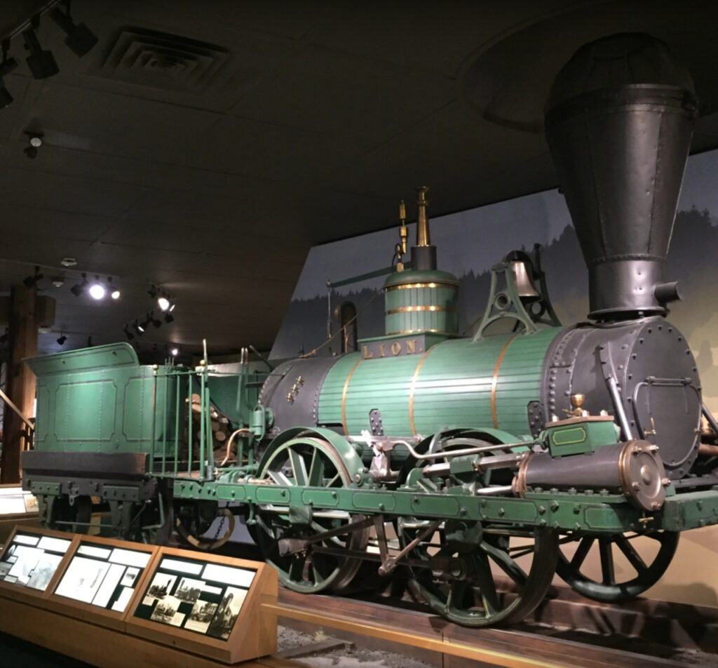 Green Lion train on exhibit
