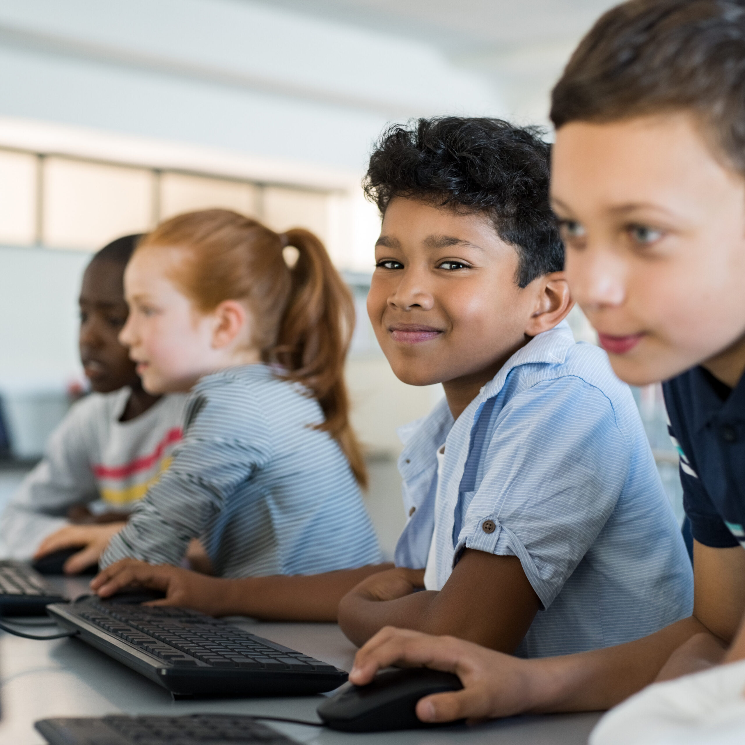 Children with computers
