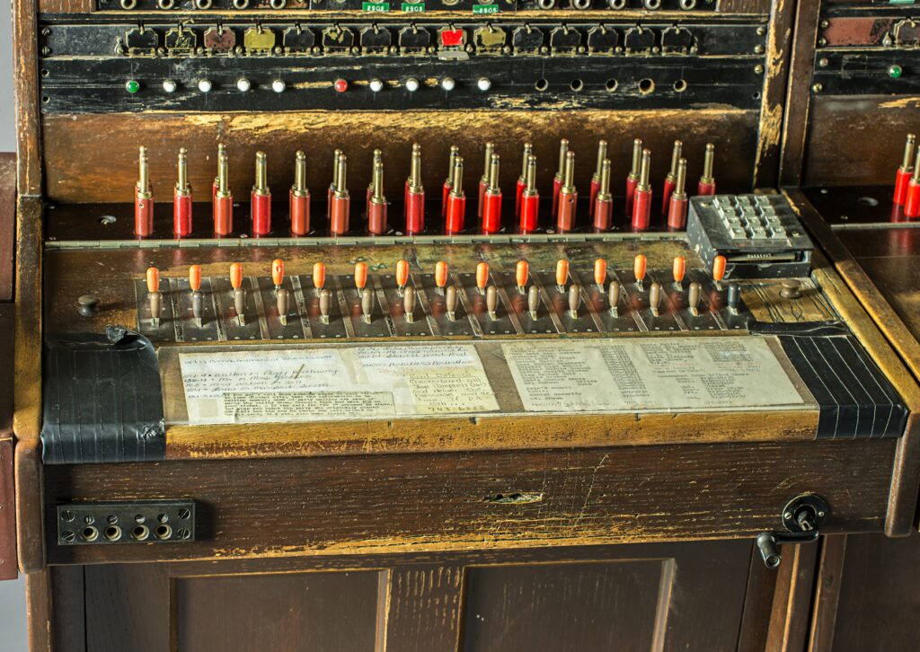 Detail image of the Bryant Pond switchboard.